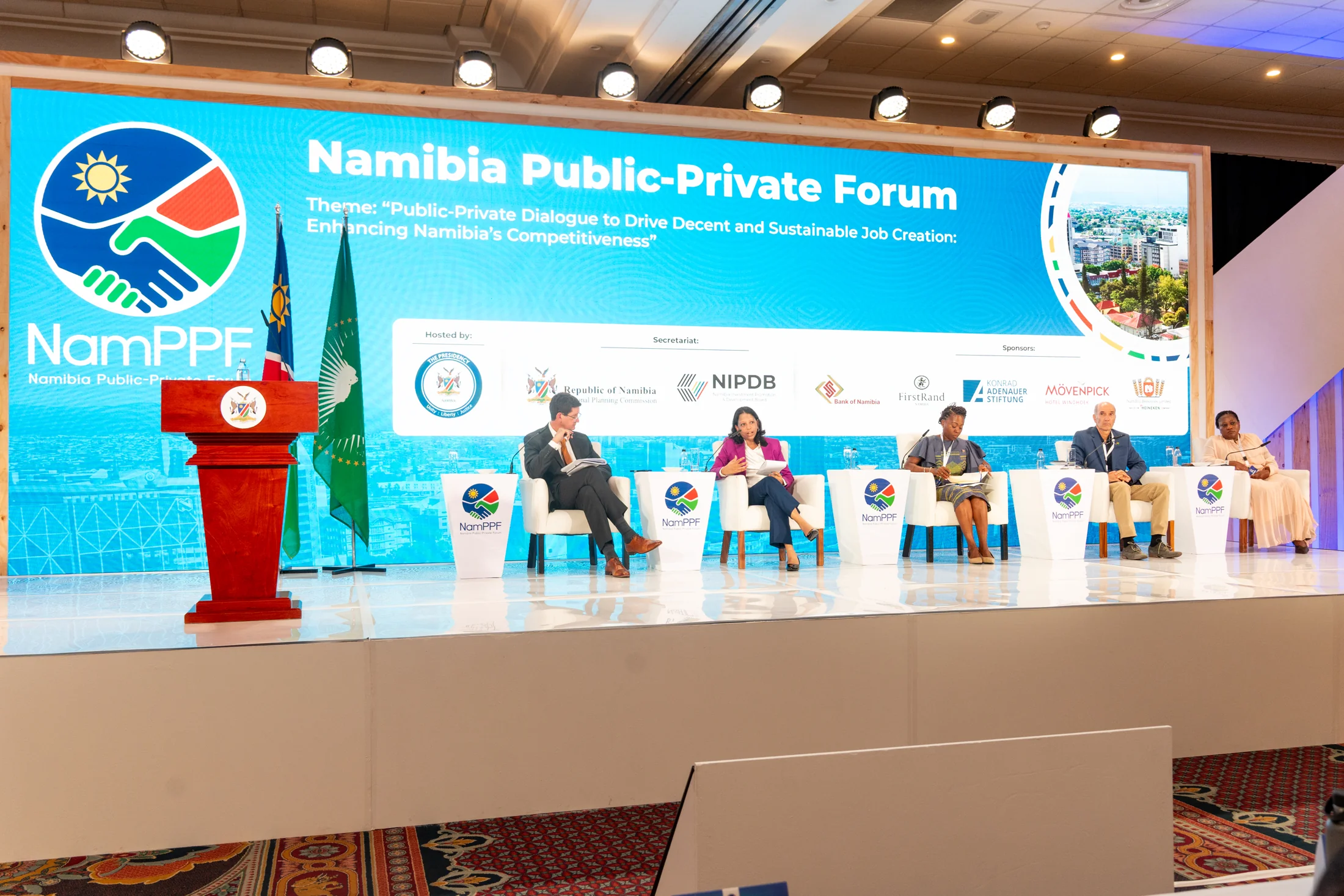 Government and business leaders in discussion at the inaugural NamPPF in October 2025.